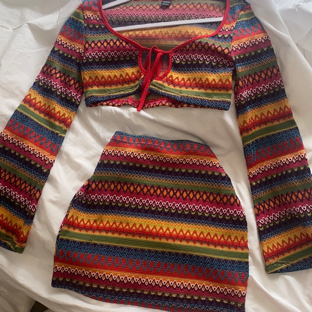 Shein set! Fun pattern. Skirt and top set.